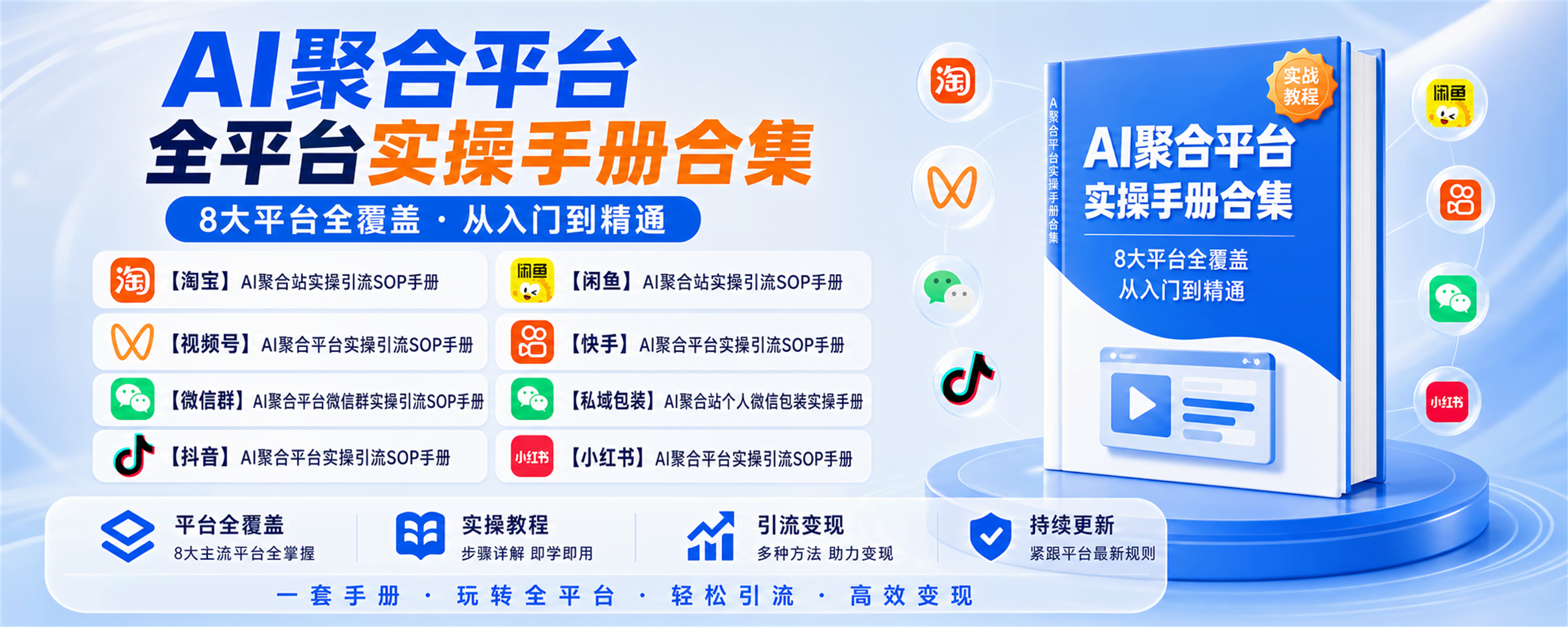 AI聚合站全平台引流实操SOP手册合集-AI变现网-让一部分人通过AI实现变现💰